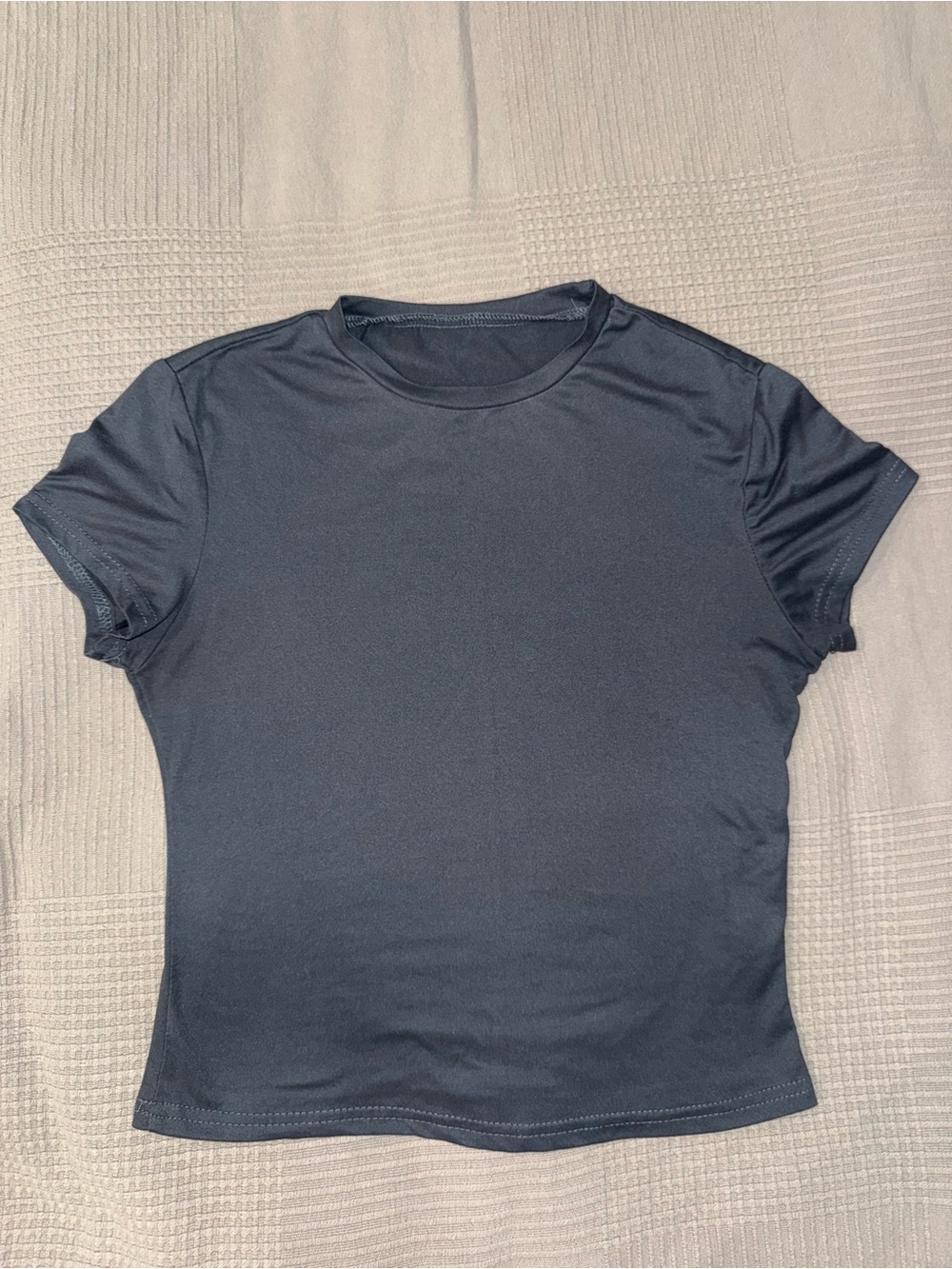 SHEIN Women's Crewneck Short Sleeve Tee - Dark Grey
